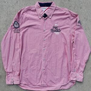 McGregor Monaco Grand Prix Red White Striped Button Up Shirt XXL